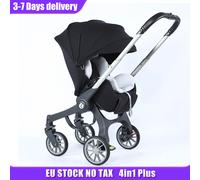 STOCK ue 4in1 bébé poussette bidirectionnelle multifonctionnelle nouveau-né bébé poussette 3in1 pliable panier type siège léger voyage landau Apricot color