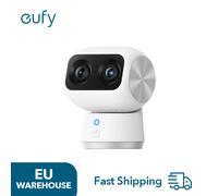 (Stock UE) Caméra de sécurité intérieure Eufy S350, double caméra, résolution 4K UHD, caméra de surveillance avec zoom 8 × et 360 ° PTZ