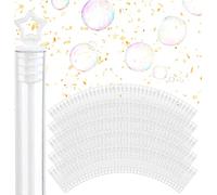 Stock Your Home Baguette à bulles en plastique avec étoile (100 pièces) - Non toxique - Thérapie à bulles pour adultes - Apprentissage et développement des tout-petits - Baguette à bulles pour fête