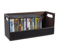 Stock Your Home Boîte de rangement empilable pour DVD/Blu-ray/jeux vidéo - Peut contenir 28 DVD - Chocolat