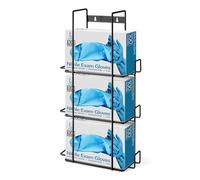 Stock Your Home Distributeur de gants en métal noir avec support mural, pour cuisine, placard, laboratoire, examen, bureau