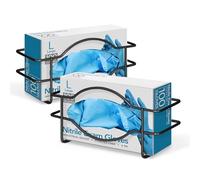 Stock Your Home Lot de 2 distributeurs de gants simples en métal noir pour cuisine, placard, laboratoire, examen, bureau