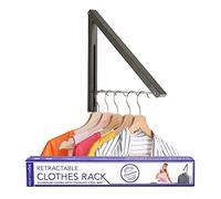 Stock Your Home Porte-vêtements Pliable Simple, Cintre Mural rétractable pour Linge, Tringle de séchage Suspendue, Petit Porte-vêtements Pliable et Pliable, Accessoires de dortoir (Gris)