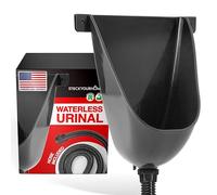 Stock Your Home Waterless Urinal for Men (Black), Plastic Urinals for Men's Garage, Shed, or Backyard, Wall Mount Urine Diverter and Outdoor Camper Urinals, Portable Urinal for Men, Waterless Toilet