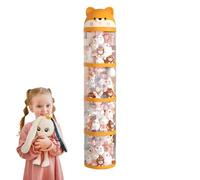 Stockage d'animaux favorables - Récipient à jouets de grande capacité, organisateur en peluche, récipient à roulettes | Support transparent, panier portable, poitrine décorative mignonne, cylindre en