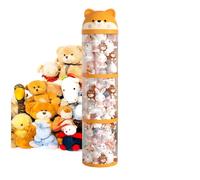 Stockage d'animaux favorables - Récipient à jouets de grande capacité, organisateur en peluche, récipient à roulettes | Support transparent, portable, poitrine décorative mignonne, cylindre en