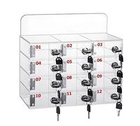 Stockage De Téléphone Portable À 12/15/20 Emplacements Boîte De Casier Transparente pour Téléphone Portable avec Serrure Armoire De Stockage De Téléphone Portable De Bureau pour Employé D'usine (Colo