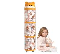 Stockage Des Animaux En Peluche - Stockage De Jouets En Peluche | Grande Tour Claire Avec Roues | Porte-bouton Étouffant Décor De Chambre À Tube Mignon Pour Chambre De Jeu À Coucher Pe