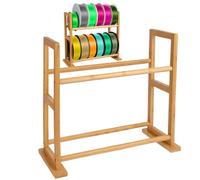 Stockage Du Filament D'imprimante 3D - Rack De Stockage Des Fournitures D'imprimante 3D, Fournitures D'imprimante En Bambou À Double Couche | Étagère De Support D'organisateur De Bureau À 2 Niveaux, O
