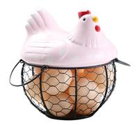 Stockage du support d'oeuf pour rassembler le stockage d'oeufs frais 15 œufs Rustique Poulet mignon poulet Oeuf avec couvercle et manipuler le fer à œufs polyvalents de fer décoratif, style 2