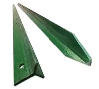 Stockcloture Lot de 10 Piquets en T, Plastifié Vert, 1,7 m Hauteur, Section 30x30 mm
