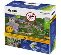 STOCKER - Kit Pro Geyser 100 m de tuyau, 40 buses, 40 raccords en T, 5 raccords en L, 5 raccords droits, 5 bouchons de verrouillage