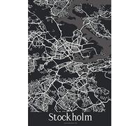 Stockholm: Journal de Voyage | 120 pages lignées | Cadeau parfait pour les amoureux de voyages | Format 15,2 x 22,9 cm | Carte Noir et Blanc | Stockholm Suède