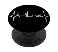 Stockholm Skyline Battement de Cœur Suède J'aime Stockholm PopSockets PopGrip Adhésif
