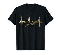 Stockholm Skyline Battement de Cœur Suède J'aime Stockholm T-Shirt