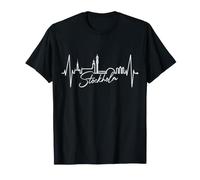 Stockholm Skyline Battement de Cœur Suède J'aime Stockholm T-Shirt