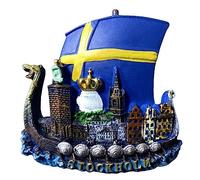 Stockholm Suède Creative Viking Ship Aimant de Réfrigérateur Souvenir de Voyage 3D Décoration de Réfrigérateur Autocollant Magnétique Craft Collection