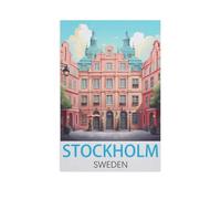 Stockholm Suède，Puzzles pour Adultes 1000 Pièces Puzzles pour Adultes pour Enfants Bois Puzzle Adolescents Jeux Éducatifs Anti-Stress Jouet Cadeau（75x50cm）-FP90