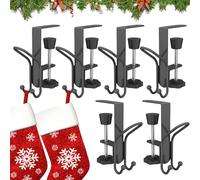 Stocking and Garland Hanger, Heavy Duty Steel Crows 4.53x3.94x1.26 pouces, 6 pièces porte-couronnes réglables pour la cheminée, l'entrée, l'auberge, la maison, le café et le décor d'hôtel, un ajusteme