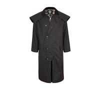 STOCKMAN Unisexe Qualité Premium doublé ciré Cape Long imperméable Fabriqué au Royaume-Uni - Marron, Large