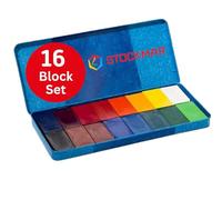 Stockmar 204884266 Cire Fois Blocs (16 Blocs, imperméable, en Cire d'abeille dans étui métallique)