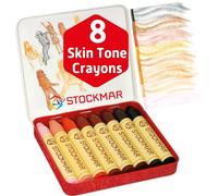 Stockmar 32200 Crayons de Cire édition spéciale du Monde avec 8 Crayons de Couleur Multicolores, emballés dans Un étui en tôle Pratique, idéal pour la Maternelle, Convient aux Enfants à partir de 3