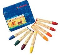 Stockmar Beeswax Stick Crayons In Storage Tin, Set Of 8 Colors, Waldorf Assortment