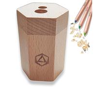 Stockmar Taille-crayon double FSC en bois de tilleul pour crayons fins et épais, forme triangulaire et hexagonale, couleur Giants Stockmar, Waldorf Art Supplies, fabriqué en Allemagne