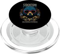 Stockton CA Fun Ours Portant des Lunettes Motif Fleurs PopSockets PopGrip pour MagSafe