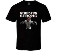 Stockton Strong Nate Diaz Fighter T-Shirt Graphic Printed Top Tee for Men Black S
