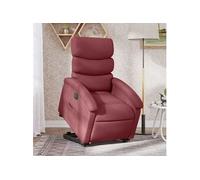 vidaXL Fauteuil inclinable électrique rouge bordeaux tissu