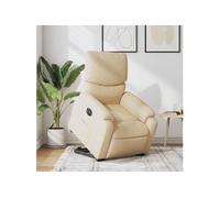 vidaXL Chaise électrique réglable en tissu crème Or G