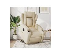 vidaXL Fauteuil inclinable électrique crème tissu