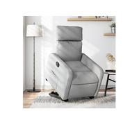 vidaXL Fauteuil de massage inclinable électrique tissu gris clair