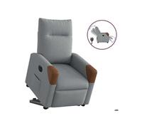 vidaXL Fauteuil inclinable électrique Gris Clair Tissu