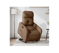 vidaXL Chaise électrique réglable tissu marron Marron G