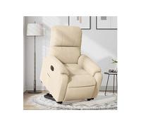 stoel électrique réglable tissu microfibre crème