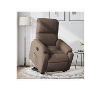 stoel électrique réglable tissu microfibre marron