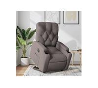 vidaXL Fauteuil inclinable de massage – Tissu crème pour salle de séjour