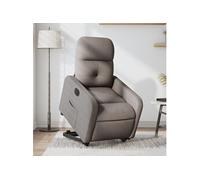 vidaXL Fauteuil électrique réglable en tissu taupe Taupe G