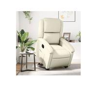 vidaXL Fauteuil inclinable électrique similicuir crème