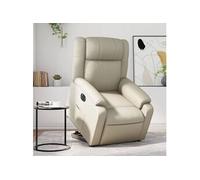 vidaXL Fauteuil inclinable électrique crème similicuir