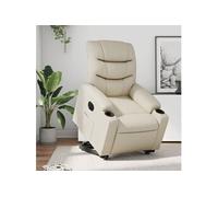 vidaXL Fauteuil inclinable électrique 3206614 - Similicuir crème, dossier et accoudoirs