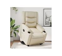 vidaXL Fauteuil inclinable électrique crème similicuir