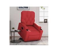 vidaXL Fauteuil inclinable électrique rouge similicuir