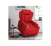 vidaXL Fauteuil inclinable électrique rouge similicuir