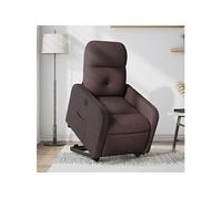 Vidaxl Fauteuil Inclinable Électrique Marron Foncé Tissu Marron