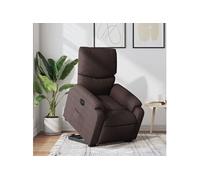 Vidaxl Fauteuil Inclinable Électrique Marron Foncé Tissu Marron