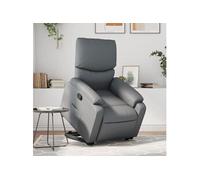 vidaXL Fauteuil relax avec releveur Gris Similicuir