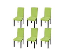 Vidaxl Housse De Chaise Droite Extensible 6 Pcs Vert